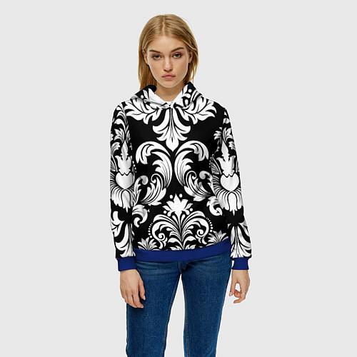 Женская толстовка Дамасский орнамент / 3D-Синий – фото 3