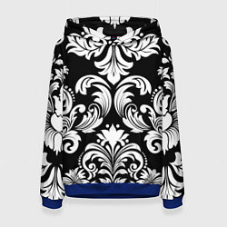 Толстовка-худи женская Дамасский орнамент, цвет: 3D-синий