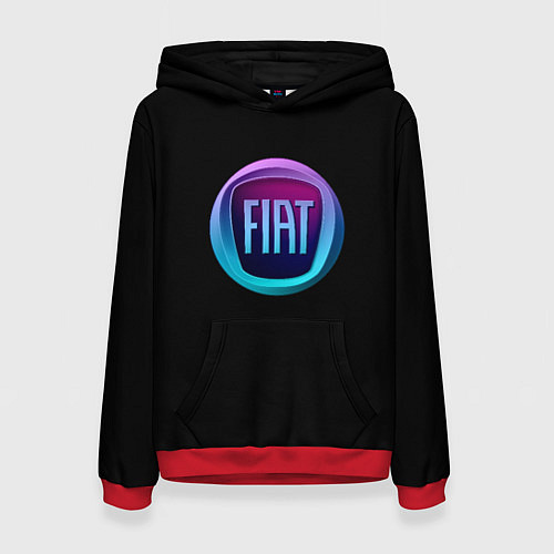 Женская толстовка FIAT logo neon / 3D-Красный – фото 1