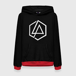 Толстовка-худи женская Linkin park logo white, цвет: 3D-красный