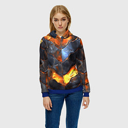 Толстовка-худи женская Горящая чешуя, цвет: 3D-синий — фото 2