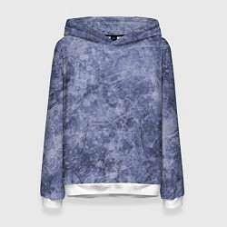 Толстовка-худи женская Абстракция - синий лёд, цвет: 3D-белый