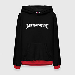 Толстовка-худи женская Megadeth logo white, цвет: 3D-красный