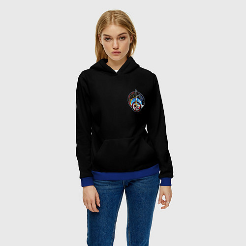 Женская толстовка Nasa space logo usa steel / 3D-Синий – фото 3