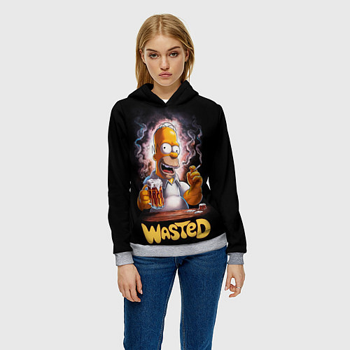Женская толстовка Homer - wasted / 3D-Меланж – фото 3