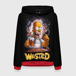 Толстовка-худи женская Homer - wasted, цвет: 3D-красный