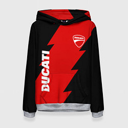 Толстовка-худи женская Ducati - logo, цвет: 3D-меланж