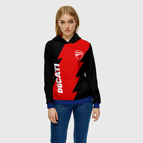 Женская толстовка Ducati - logo / 3D-Синий – фото 3
