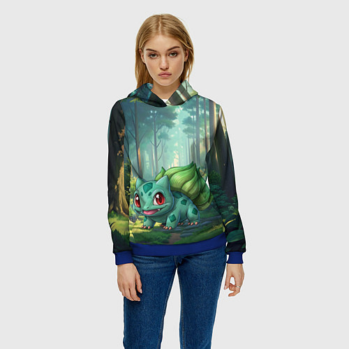 Женская толстовка Bulbasaur pokemon / 3D-Синий – фото 3