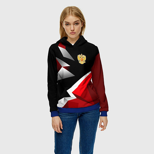 Женская толстовка Russia uniform - красный и черный / 3D-Синий – фото 3