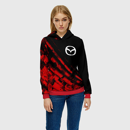 Женская толстовка Mazda sport grunge / 3D-Красный – фото 3