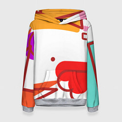 Толстовка-худи женская Геометрия сердца, цвет: 3D-меланж