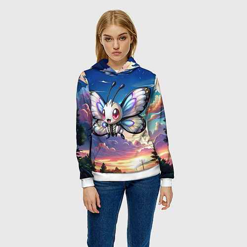 Женская толстовка Pokemon butterfree / 3D-Белый – фото 3