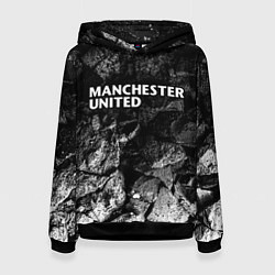 Толстовка-худи женская Manchester United black graphite, цвет: 3D-черный