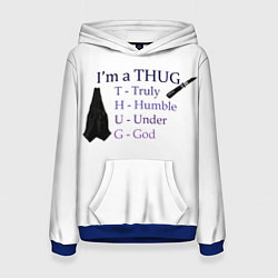 Толстовка-худи женская Im a thug, цвет: 3D-синий