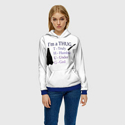 Толстовка-худи женская Im a thug, цвет: 3D-синий — фото 2