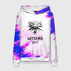 Толстовка-худи женская The Witcher colors neon, цвет: 3D-белый