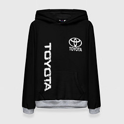 Толстовка-худи женская Toyota logo white steel, цвет: 3D-меланж