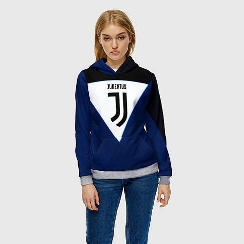 Женская толстовка Juventus sport geometry color / 3D-Меланж – фото 3