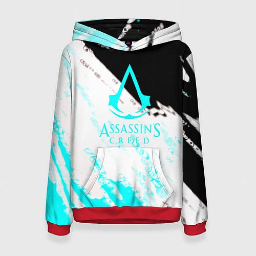 Женская толстовка Assassins Creed краски текстура / 3D-Красный – фото 1