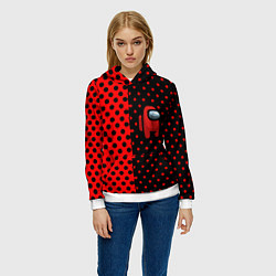 Толстовка-худи женская Among us geometry dot, цвет: 3D-белый — фото 2