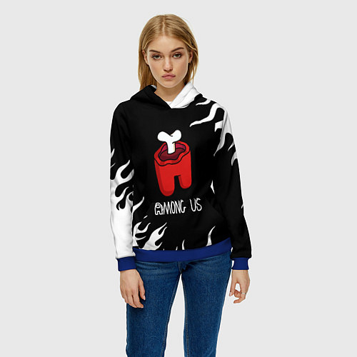 Женская толстовка Among us fire game / 3D-Синий – фото 3