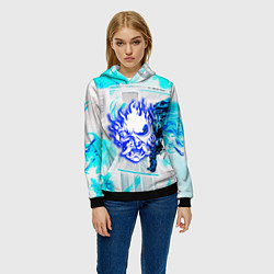 Толстовка-худи женская Samurai logo howl, цвет: 3D-черный — фото 2