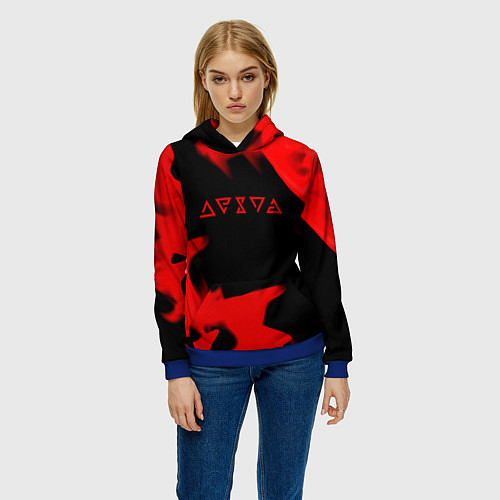 Женская толстовка Ведьмак лого огонь / 3D-Синий – фото 3