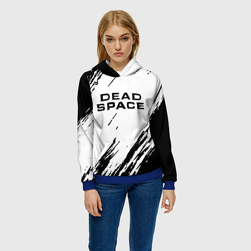 Женская толстовка Dead space чёрные краски / 3D-Синий – фото 3