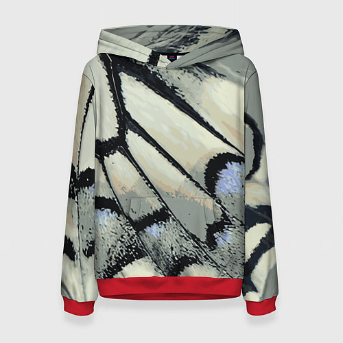 Женская толстовка Абстракция - крыло бабочки / 3D-Красный – фото 1