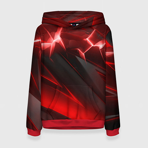 Женская толстовка Яркая красная объемная абстракция / 3D-Красный – фото 1