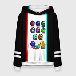 Толстовка-худи женская Among us line, цвет: 3D-белый