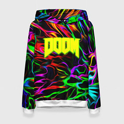 Толстовка-худи женская Doom optical colors, цвет: 3D-белый