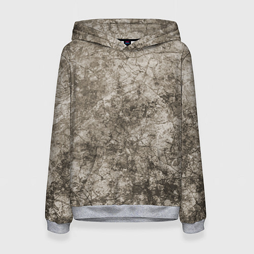 Женская толстовка Абстракция - серый грязный гранж / 3D-Меланж – фото 1