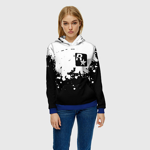 Женская толстовка Рокстар краски / 3D-Синий – фото 3