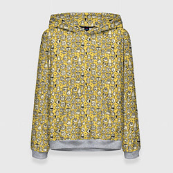 Толстовка-худи женская Человечки в шляпе, цвет: 3D-меланж