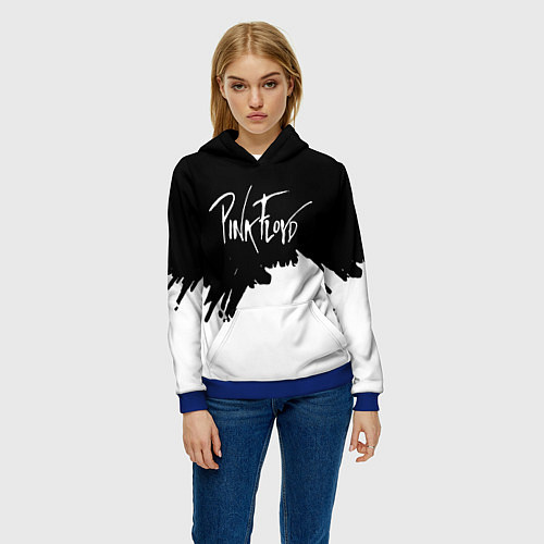 Женская толстовка Pink Floyd белые краски / 3D-Синий – фото 3