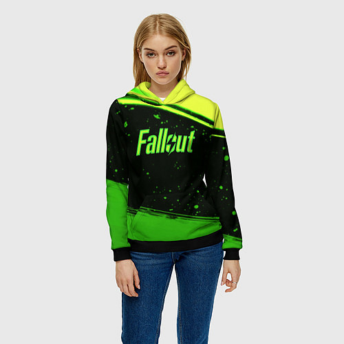 Женская толстовка Fallout toxic line / 3D-Черный – фото 3