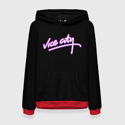 Толстовка-худи женская Vice city logo neon, цвет: 3D-красный