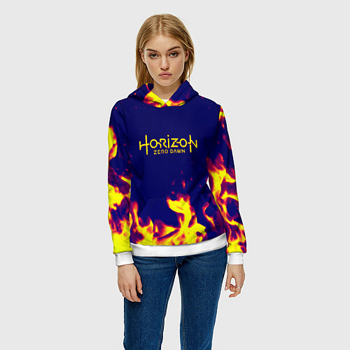 Женская толстовка Horizon zero dawn flame yellow / 3D-Белый – фото 3