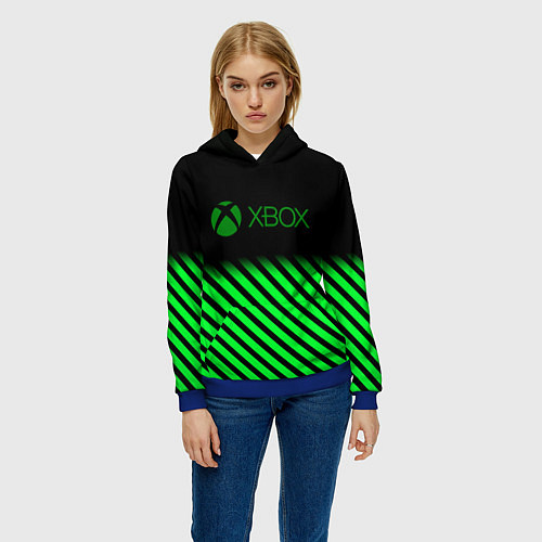 Женская толстовка Xbox line green / 3D-Синий – фото 3