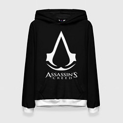 Толстовка-худи женская Assassins Creed logo game, цвет: 3D-белый