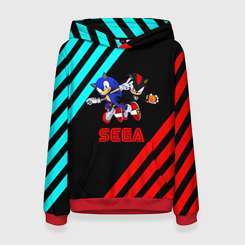 Женская толстовка Sonic sega geometry / 3D-Красный – фото 1