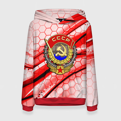 Женская толстовка СССР текстура броня / 3D-Красный – фото 1
