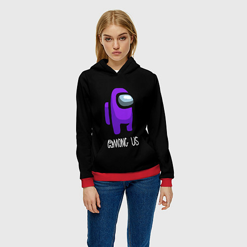 Женская толстовка Among us фиолетовый / 3D-Красный – фото 3