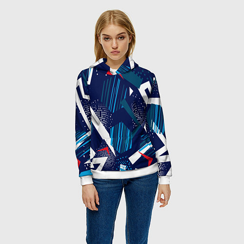 Женская толстовка Абстрактный фон с пятнистым узором / 3D-Белый – фото 3