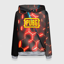 Толстовка-худи женская PUBG соты броня, цвет: 3D-меланж