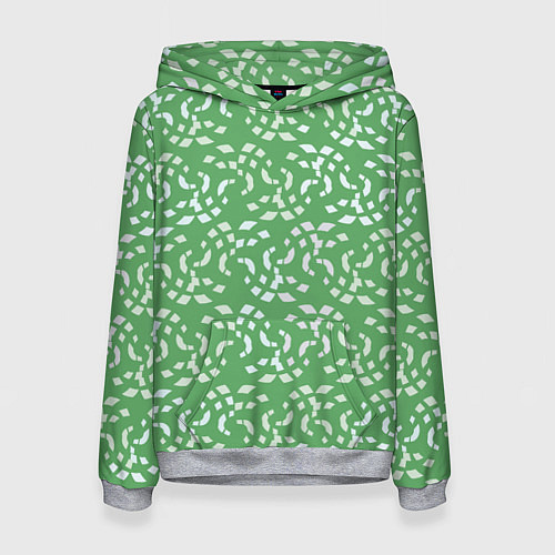 Женская толстовка Мозаика на зеленом / 3D-Меланж – фото 1
