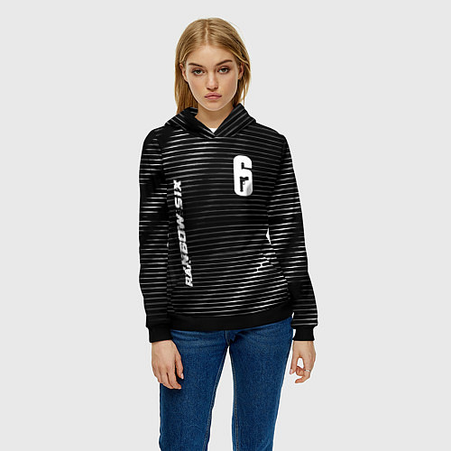 Женская толстовка Rainbow Six metal cybersport lines / 3D-Черный – фото 3