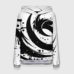 Толстовка-худи женская Ai art black and white abstraction, цвет: 3D-меланж